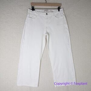 New! Jen 7 by 7 for All Mankind ivory white cropped wide leg jeans, size‎ 12